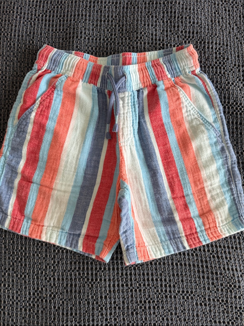 Cat & Jack Striped Pull-On Shorts - Red, Blue, Cream